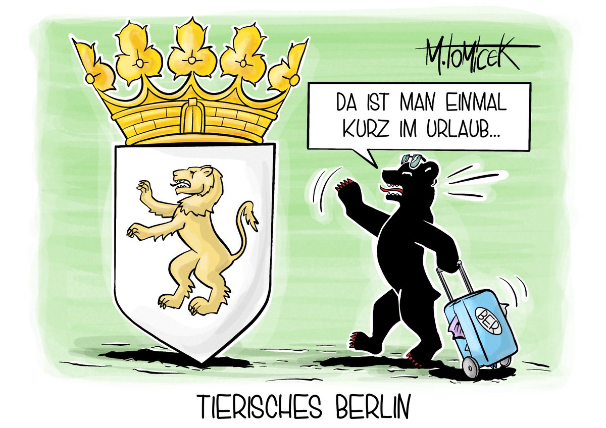 TomicekM's tweet photo. Polizei sucht nach #Löwin im Süden von #Berlin.

#Raubkatze #Kleinmachnow #Potsdam #Löwe #Wildtier #Sommerurlaub #Karikatur https://t.co/flYCap7nQw