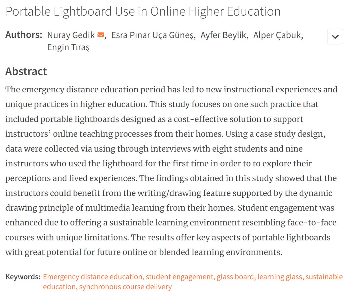 openpraxis_icde's tweet photo. Portable Lightboard Use in Online Higher Education

-By Nuray Gedik @nuraygedik, Esra Pınar Uça Güneş, Ayfer Beylik, Alper Çabuk @alperinpostasi &amp; Engin Tıraş
https://t.co/lMmoX3cM8i https://t.co/nNPyHoDdq1