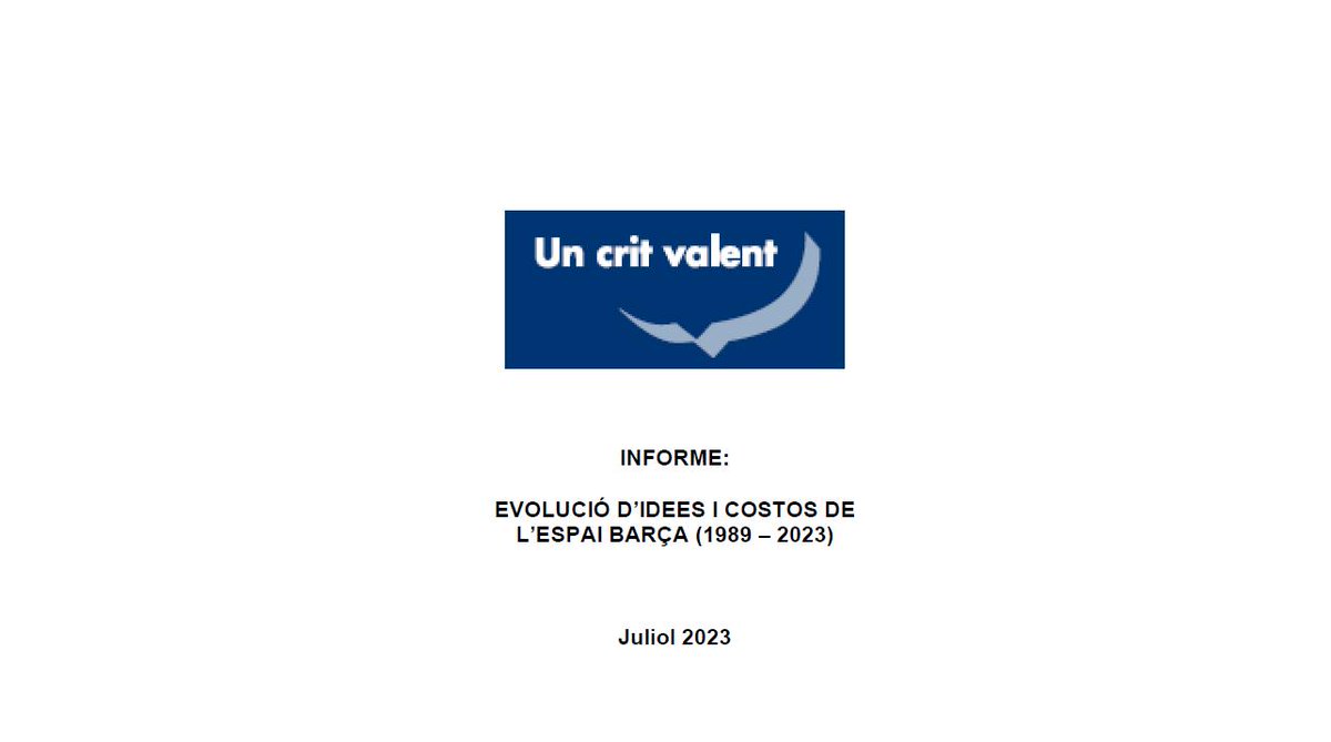 uncritvalent_of's tweet photo. Informe històric dls projectes i pressupostos, del q ara anomenem Espai Barça, des d 1989 a 2023, q hem fet a
@uncritvalent_of . Des d la gran tribuna que no es va fer, a l'Espai Barça de 1472M d'euros q hem començat. Espero q us agradi. 
Link: https://t.co/NlpFTO0bZ5 https://t.co/pd4ITSDot4