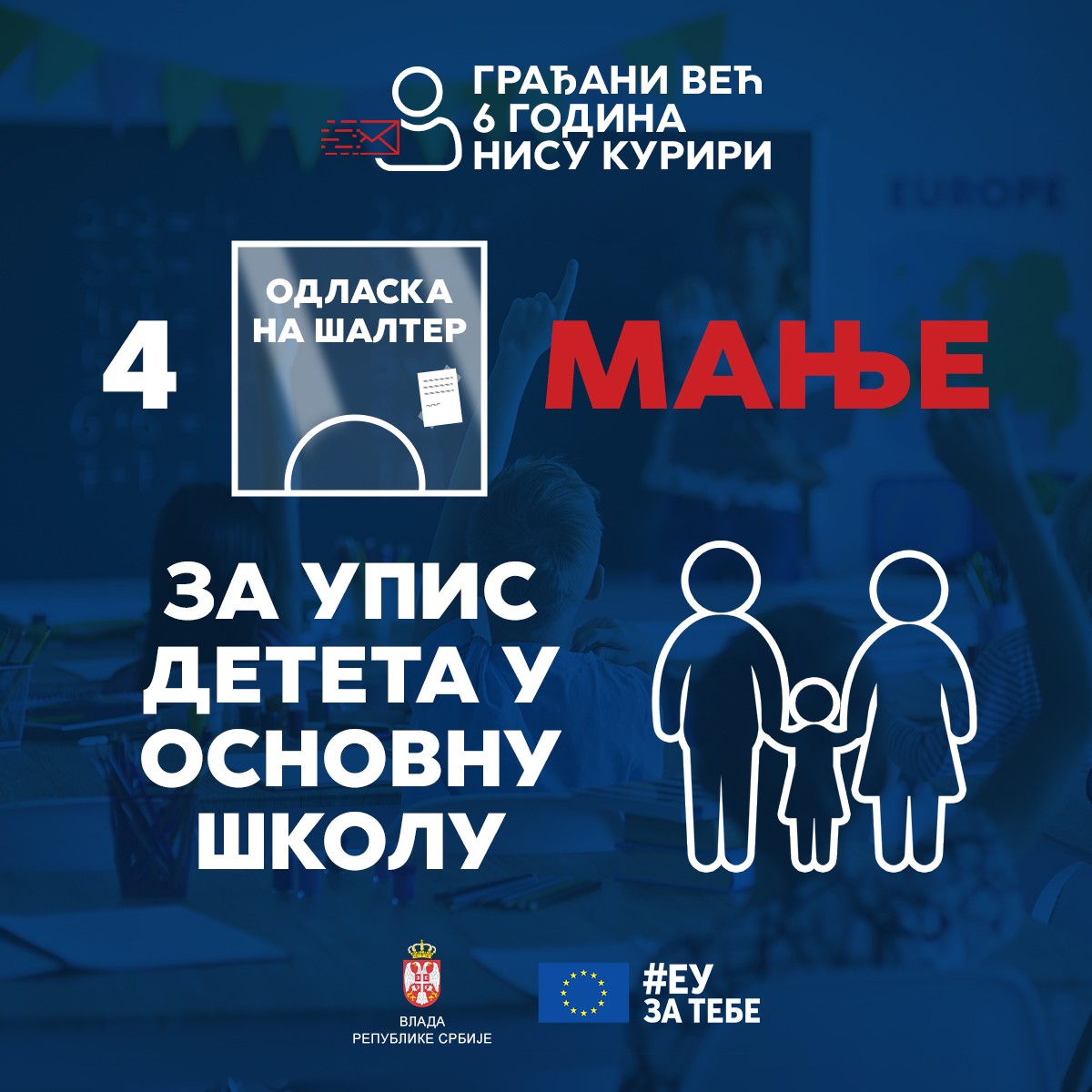 MDULS's tweet photo. 🎒📚 Да бисте уписали дете у основну школу, некада сте морали бар четири пута да одете до неког од шалтера и узмете потребну документацију.
✔️💻 Захваљујући информационом систему #eUpis, данас родитељи приликом уписа детета у ОШ не достављају ниједан документ у папирном облику. https://t.co/MHSNPi9AN5