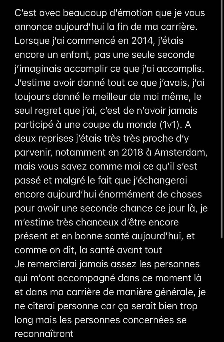 V_Herozia's tweet photo. La fin de ma carrière, merci à tous de m’avoir accompagné durant les 9 plus belles années de ma vie ❤️ https://t.co/FOvjqbeDXU