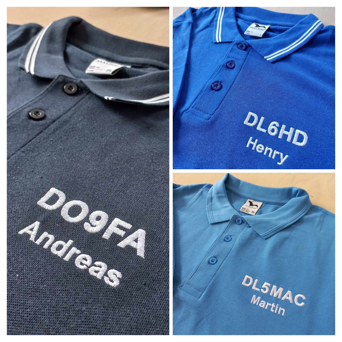 BBzymek's tweet photo. Polos day , embroidered clothes for Ham Radio. You can visit my stores on @ebay and @Etsy #hamradio #hamr #amateurradio #amateurfunk #radioamatori #callsign #cqdx #dx #contest #contestteam #SQ1K #SQ1KBartsShop #RadioNeedle https://t.co/6vmJiFtBlX