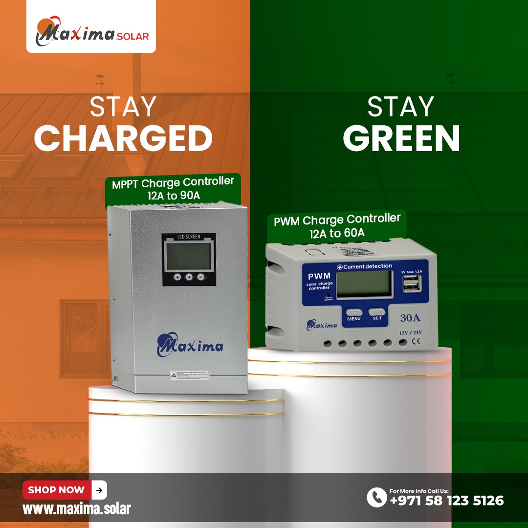 MaximaSolar's tweet image. Maxima.Solar  Charge controllers regulate the flow of current using high-frequency switching that connects and disconnects solar panels to the batteries.
For more info or to buy online:
📞+971 55 455 5035
🌐maxima.solar
#maxima #chargecontroller #solarpanels