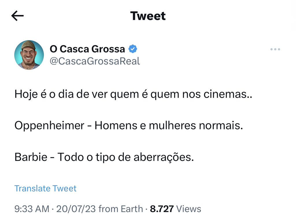 renattolima's tweet photo. @brunnosarttori @CascaGrossaReal Oxi, esse é o mesmo cara que está aqui falando sobre preconceito? Ah esse Twitter… https://t.co/eAlfI3s725