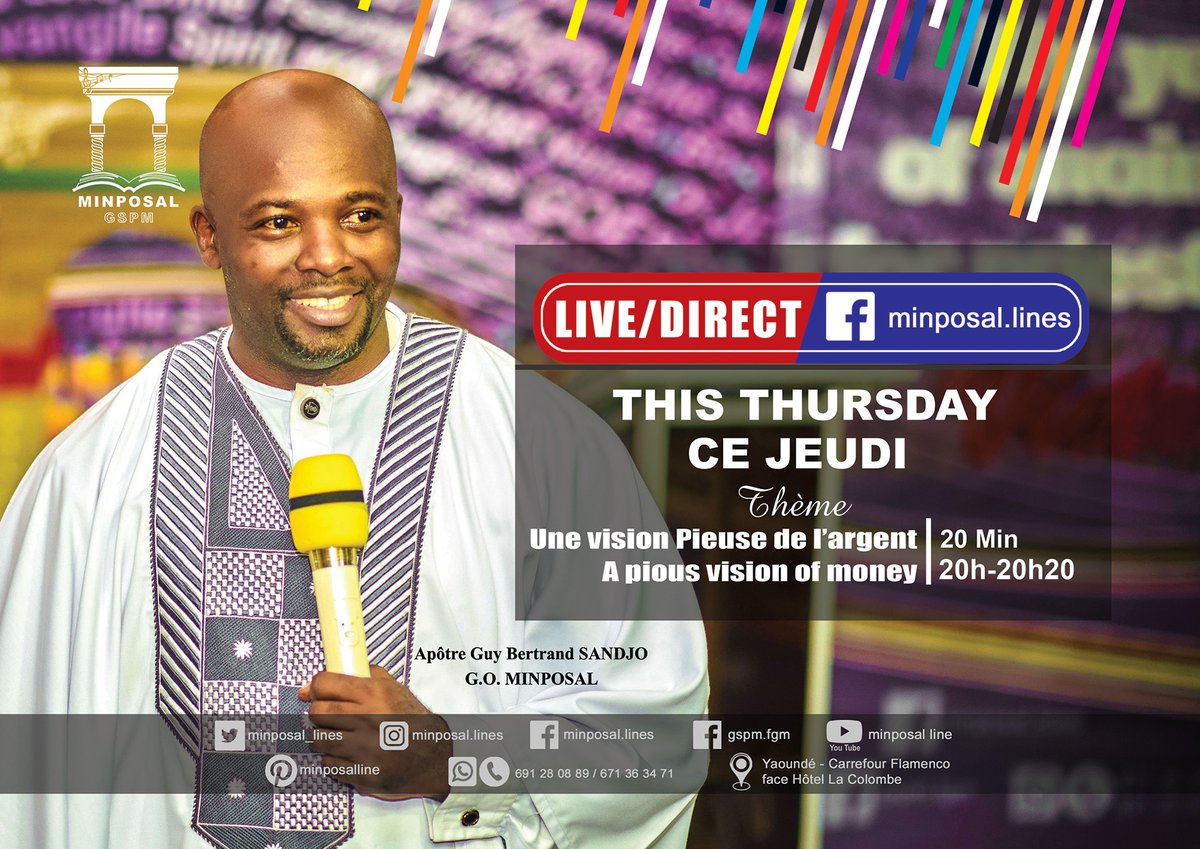 minposal_lines's tweet photo. THIS THURSDAY #LIVE at 8 PM / CE JEUDI #DIRECT à 20 H
#gospel #Evangelio #Evangile #salut #salvation #Jesus #Christ #christianity #chretien #enseignement #teatching #prophetic #new #actu #Message #money #argent #vision #Actualidad #investments #ADVISE #questionandanswer https://t.co/W2CL0Fllwi