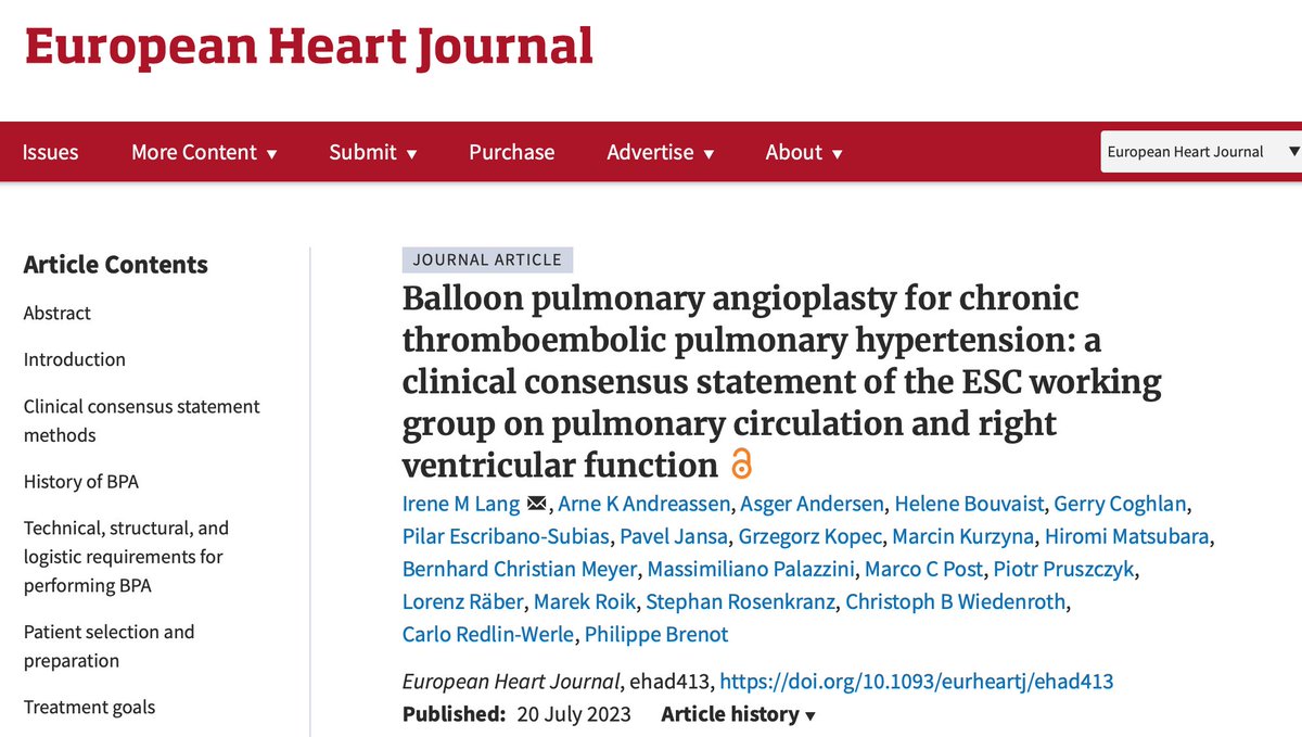 marcin_kurzyna's tweet photo. The first consensus on balloon pulmonary angioplasty in chronic thromboembolic pulmonary hypertension just published in European Heart Journal!
Proud to be a part of the group!
https://t.co/ukVkKlV0cQ https://t.co/EhxjvA4dlp