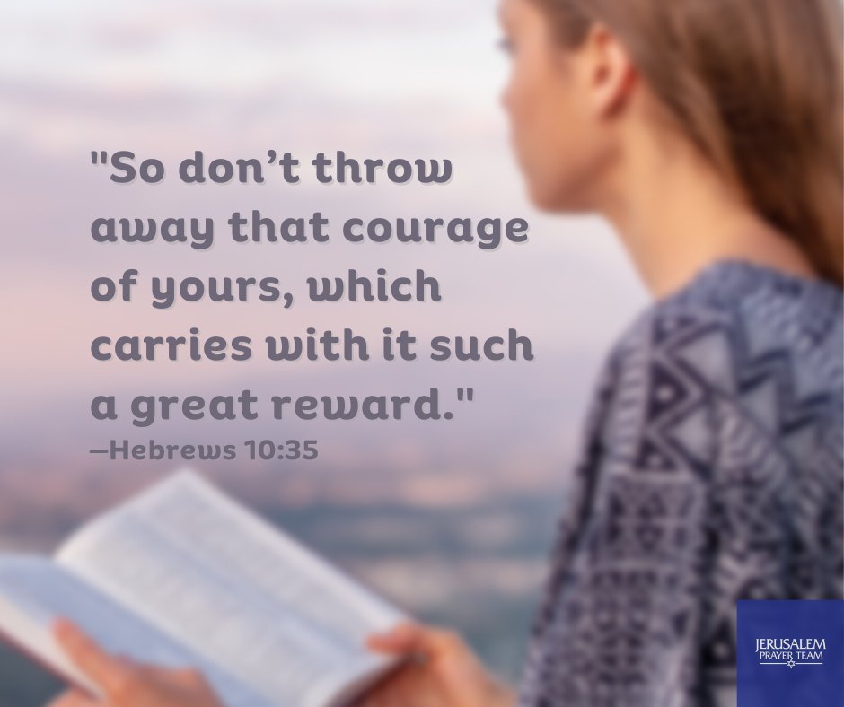 jerusalemprayer's tweet image. "So don’t throw away that courage of yours, which carries with it such a great reward."
—Hebrews 10:35

Amen!

#StayCloseToHim #Matthew6v33 #Believe #HoldOn