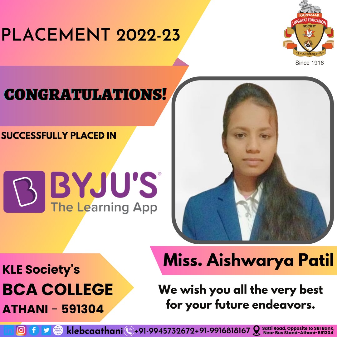 AthaniBca's tweet photo. *HEARTIEST CONGRATULATIONS*
💐💐💐💐💐💐💐
*Aishwarya Patil* https://t.co/zi6mpHRF1W