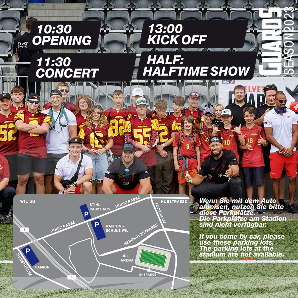HelveticGuards's tweet photo. Gameday SCHEDULE

#MILatHVG #upforthechallenge #helveticguards #HoppGuards #europeanleagueoffootball https://t.co/V9hzyR5coQ