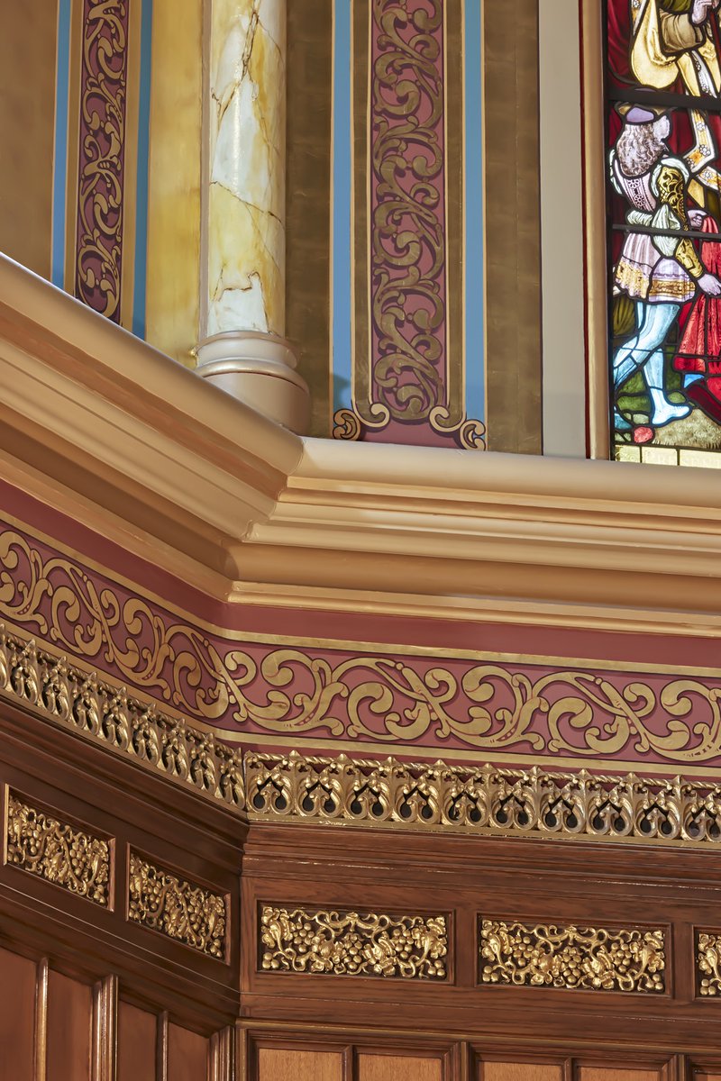Our #ChurchRestoration projects are always detail-oriented, ensuring each element is completed to the highest standard. This focus & craftsmanship created beautiful designs, like the ones pictured here, to be enjoyed by future generations. 
#DecorativeFinishes #PlanningAndDesign