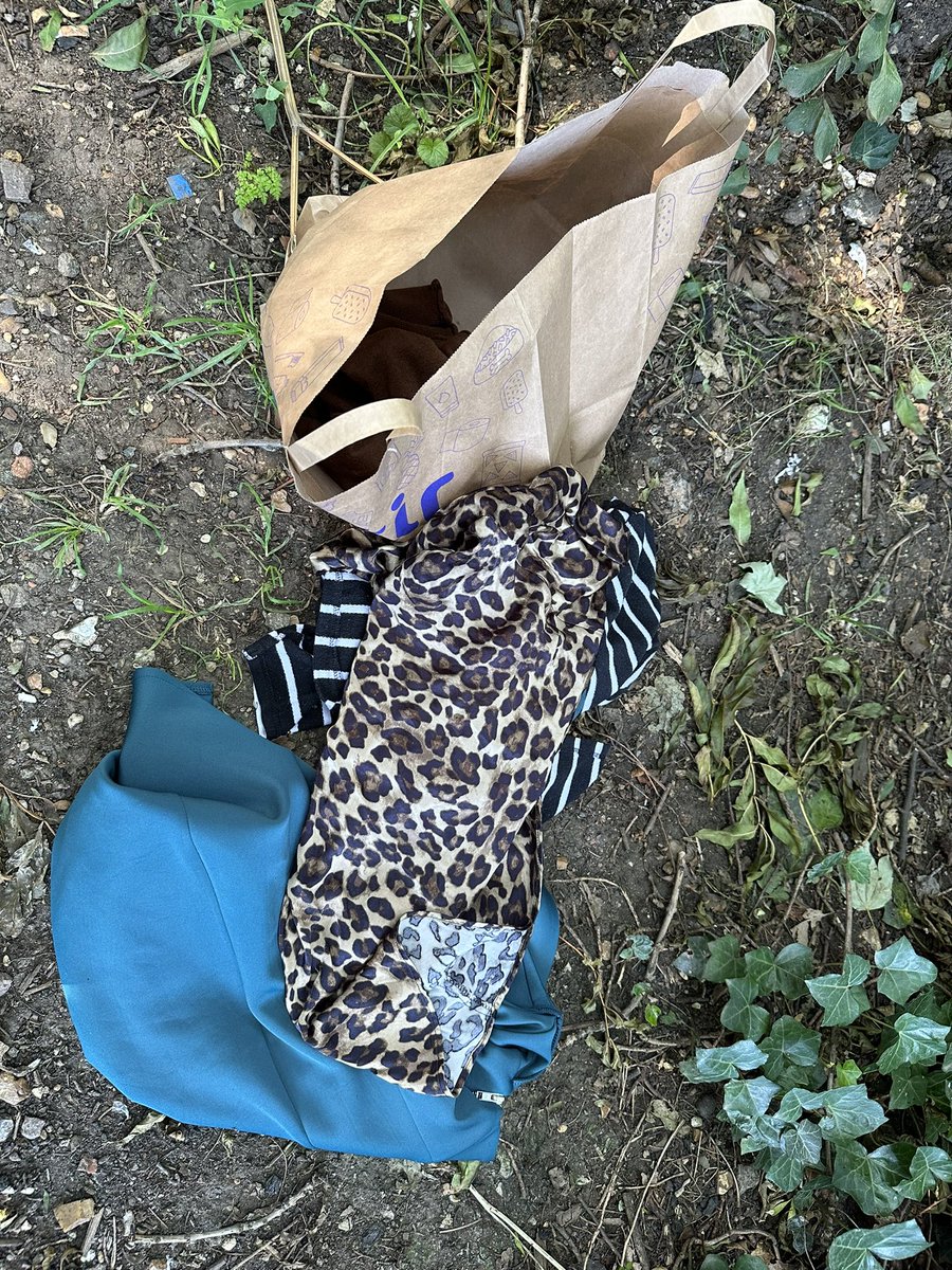 In case someone had a Getir paper bag stolen, it’s at the end of the Parkland Walk by Finsbury Park, N4. This isn’t my mission in life (re keys post), but having had my handbag with half my life in it nicked last week, if I can help someone else…! #getir #clothesfound