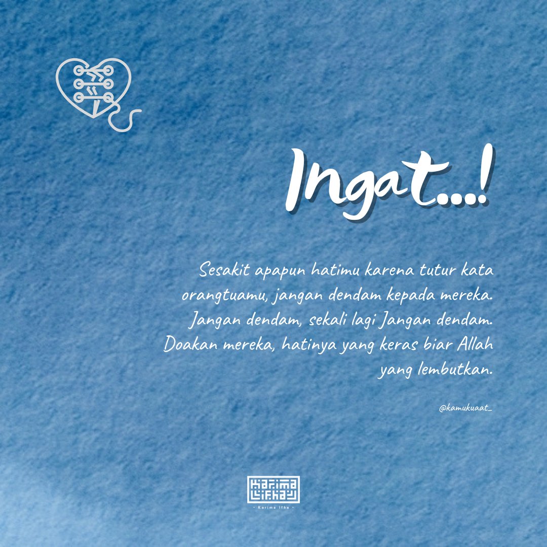 Karimaifha's tweet photo. Ingat, kita milik Allah
Penuhi hatimu dengan rasa cinta &amp; takut kepada Allah, maka tdk akan ada waktu untukmu menyimpan karat dendam di hati. https://t.co/vHU9yiFrL5
