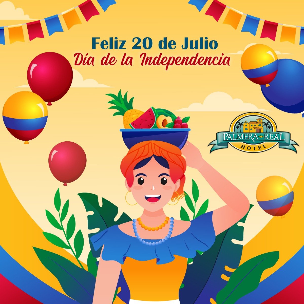 Porque nos enorgullece ser parte de esta HERMOSA TIERRA🇨🇴, Feliz día de la Independencia💪, a todos los que tenemos el privilegio de ser COLOMBIANOS💛💙❤️.
.
#HotelPalmeraReal #DíadeIndependencia #colombiatierraquerida #independenciacolombia