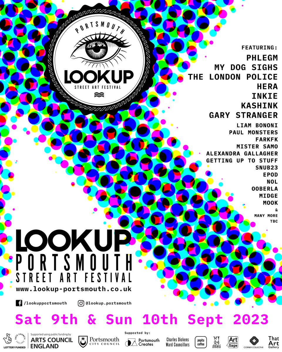 It's time to #LookUp. Portsmouth's own @MyDogSighs is spearheading a brand new street art festival, featuring some of the most renowned international artists working alongside those from right here in the city. Look Up Portsmouth takes place 9-10 Sept. lookup-portsmouth.co.uk