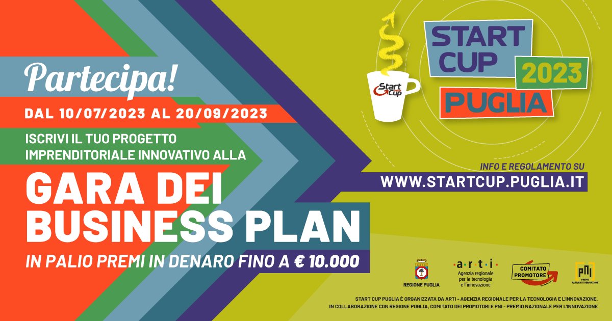 PCompetenze's tweet photo. ⏰ Fino al 20 settembre sarà possibile candidare il proprio progetto imprenditoriale alla Start Cup Puglia 2023 in una delle seguenti categorie:
👉 Life Science - MEDTech
👉 ICT
👉 Cleantech &amp; Energy
👉 Industrial

Per saperne di più ➡️ https://t.co/YV4bwhZd1L
#innovazione #idee https://t.co/E57YszpmOk