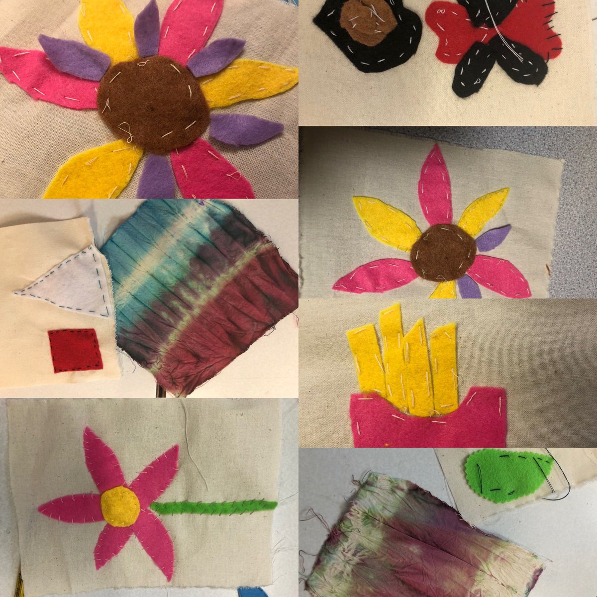 Practicing ways of making patterns and adding colour in DT Textiles