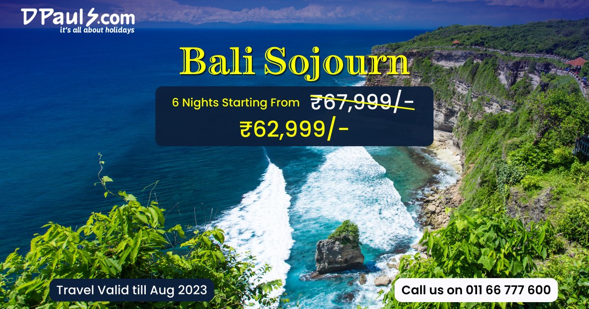 dpauls_travel's tweet photo. Bali Sojourn!
6 Nts Package Starting from Rs.62999/-
Incl: Airfare, Stay, Sightseeing, Etc.
For more details Call on 011-66777600
#DPauls_Travel #BaliPackage #BaliSojourn #Honeymoondestination #BaliTour #BaliTrip #BaliTourpackage #honeymoon #baliindonesia #indonesia #explorebali https://t.co/LE6J84mMAp