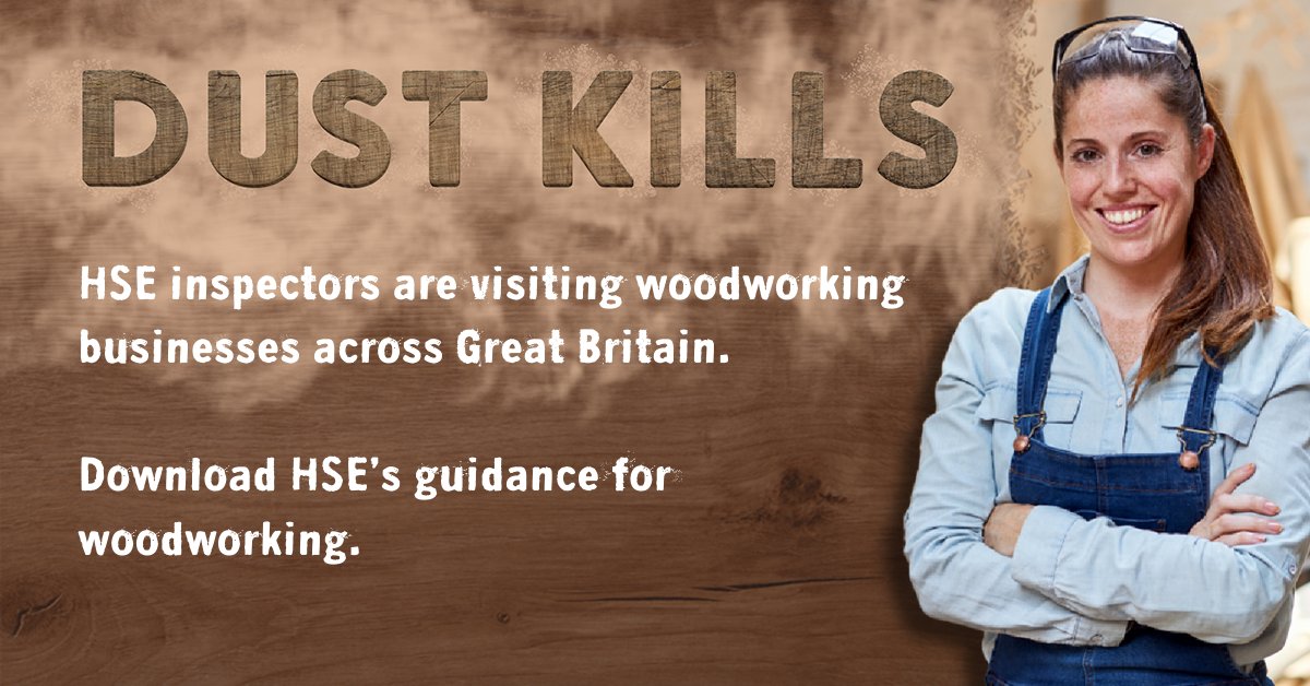 H_S_E's tweet photo. HSE are inspecting woodworking businesses. Download our free resource to check you are managing the risks to your workers: https://t.co/r975dJjBjC
#WoodDust #Woodworking #DustKills https://t.co/3MDWw5P2Yq