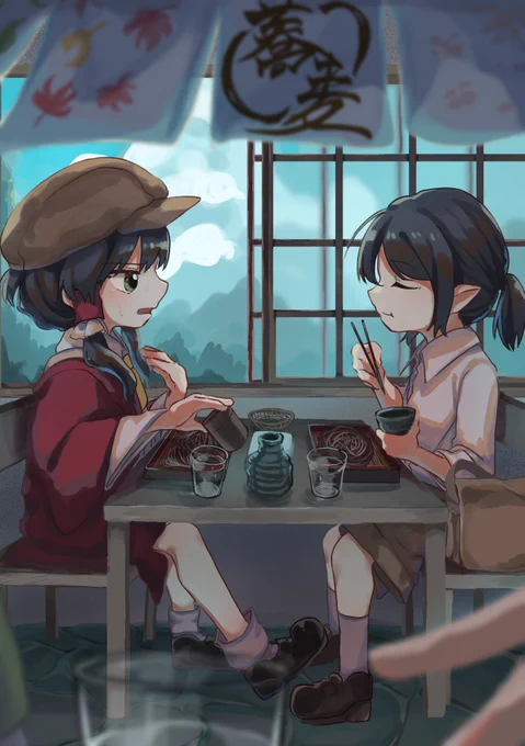 個人的にお気に入りの愛さ霊夢さんとご飯とスイーツとかのお絵描き再掲させていただきまする…