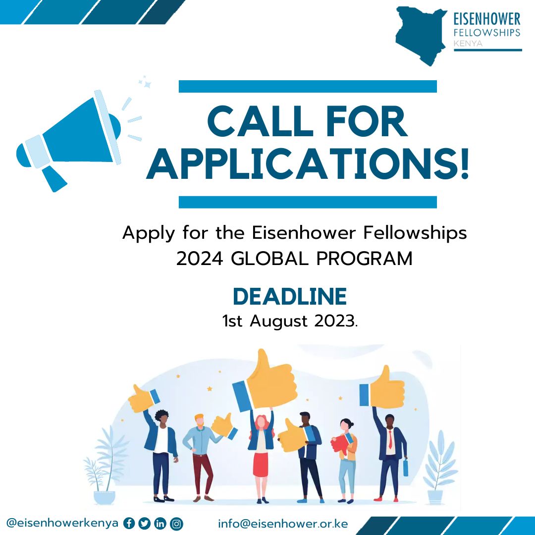 Applications are open for the Eisenhower Fellowships 2024 Global Program. 

Don't miss this chance to make a lasting impact and hurry up before the deadline on 1st August 2023!

Link efworld.org/apply-now/