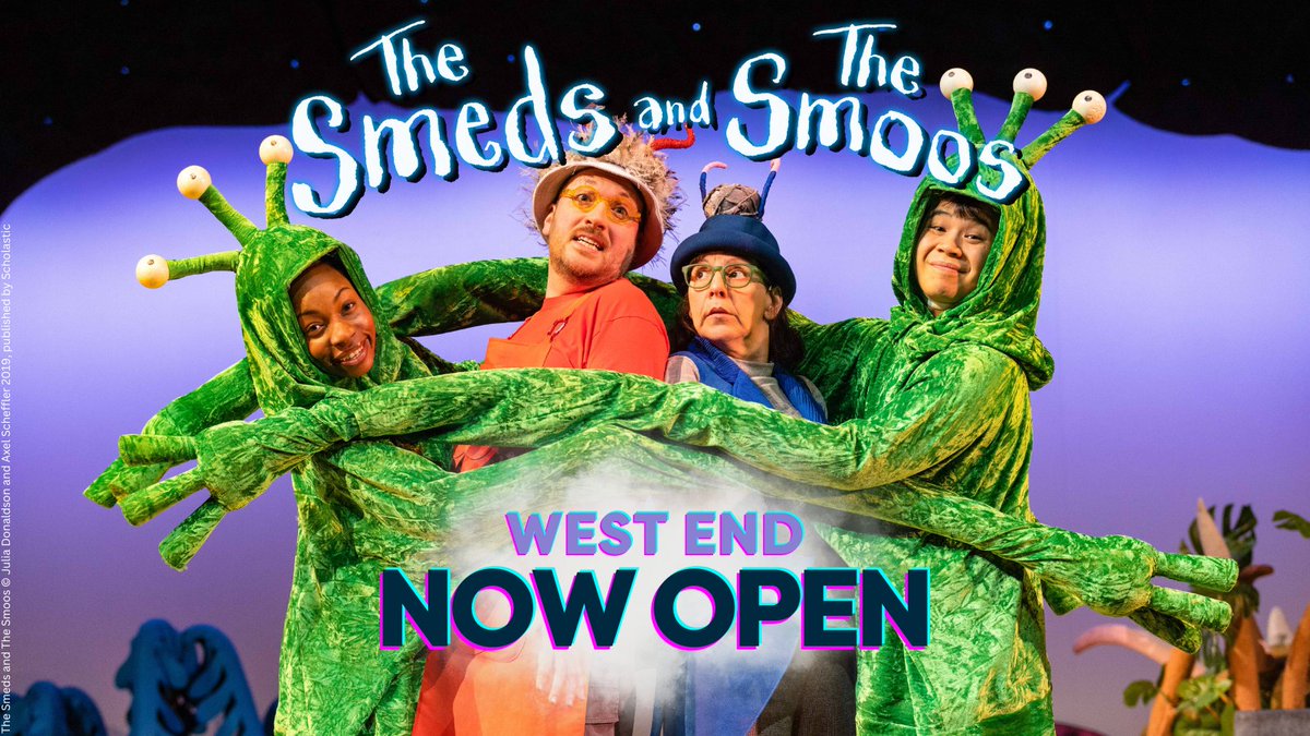 The Smeds and The Smoos is officially OPEN in the West End! Congratulations to all of the cast, creatives and crew involved!

Have you got your ticket yet? 🎟️

Running until Sunday 3rd September

Tickets: tinyurl.com/36jeeztb

#TheSmedsAndTheSmoos #JuliaDonaldson #WestEnd