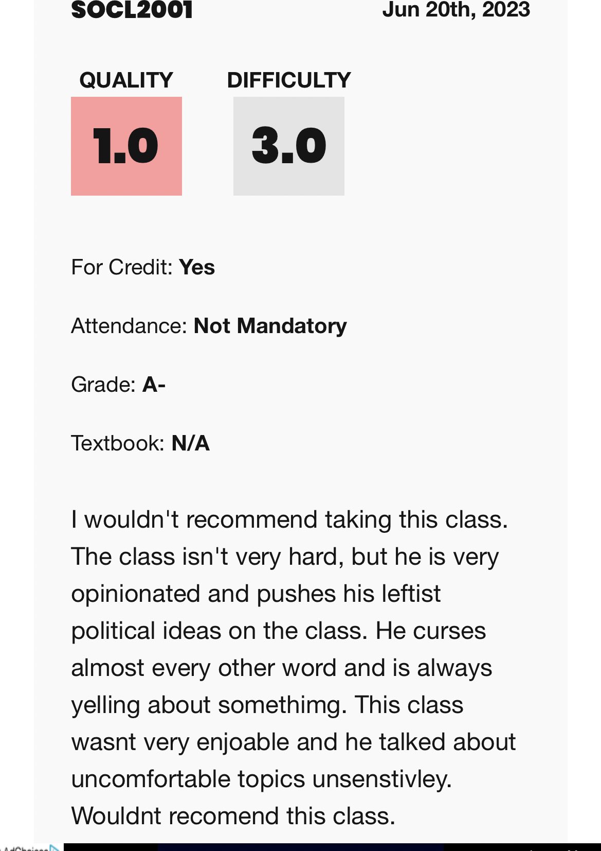 Ellen Carmichael on Twitter: "LSU sociology professor whose Rate My ...