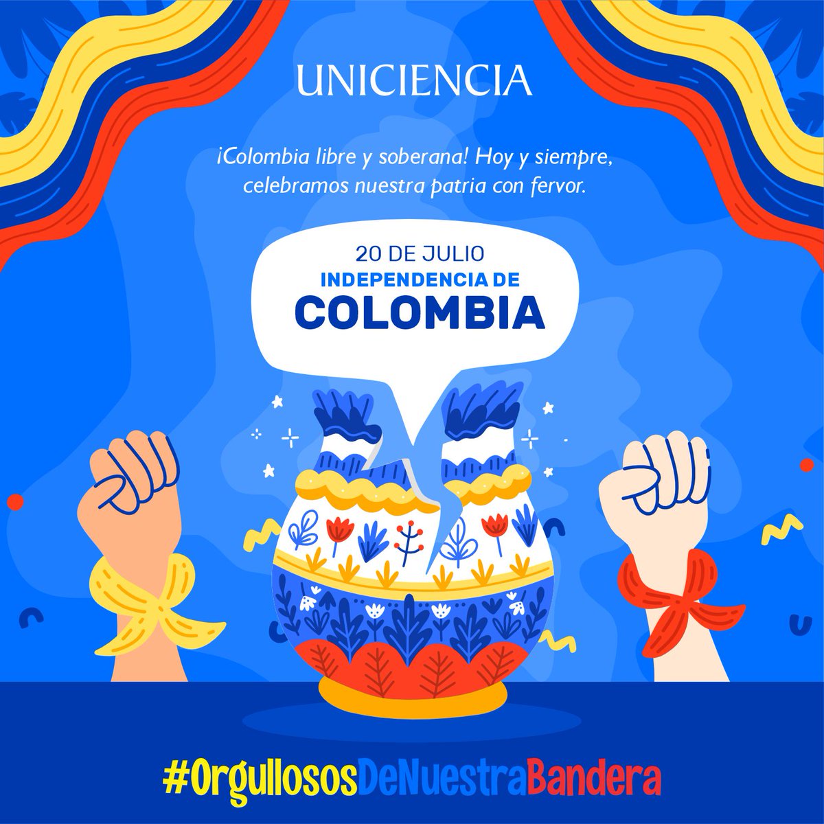 Orgullosos de la bandera de #Colombia. Hoy celebramos la independencia de este país. Un feliz 20 de julio 🇨🇴🇨🇴🇨🇴
