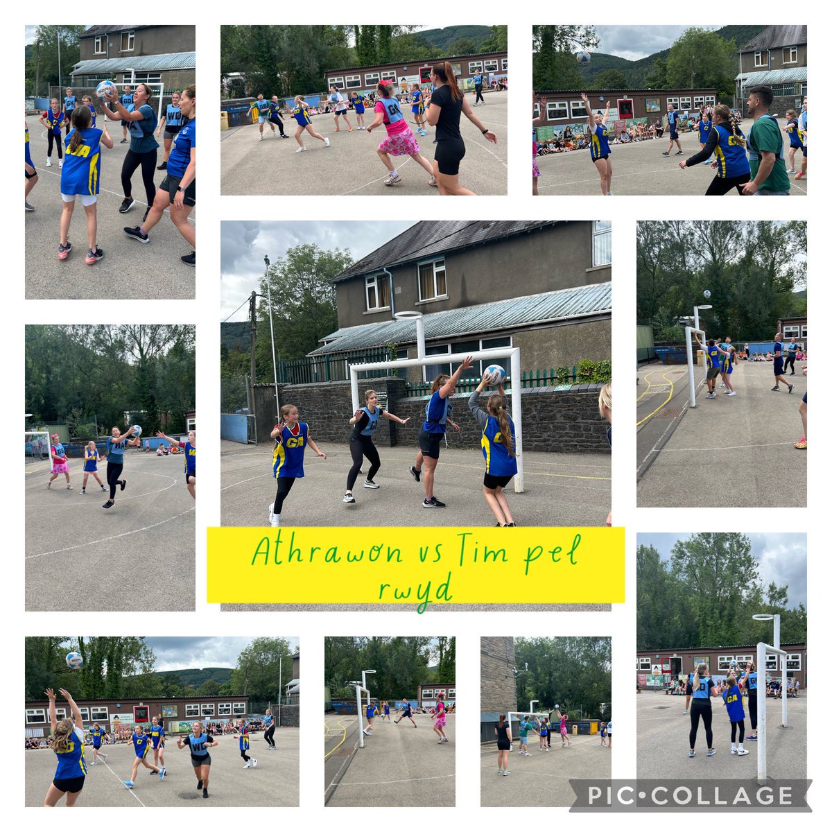 cwmgwyddon's tweet photo. Her mwya’r flwyddyn. Staff yn erbyn disgyblion mewn gem pel rwyd. Sgwn i Pam fod ein disgyblion mor gystadleuol? 🤔 the biggest challenge of the year; staff vs pupils netball game. I wonder why our pupils are so competitive? 🤔 https://t.co/swI4FT5zoJ
