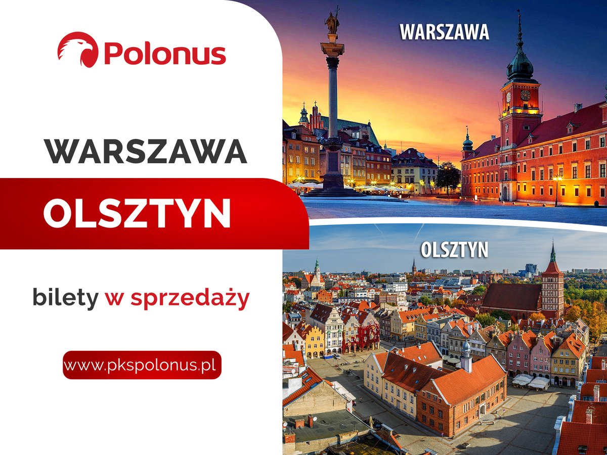 🚌🌍 Z #PKSPolonus do 𝗢𝗹𝘀𝘇𝘁𝘆𝗻𝗮!🌳 Czy marzysz o przygodzie w pięknym mieście Olsztyn? Kup 🎫 bilet na 🚌 podróż z PKS Polonus i odkryj wszystkie uroki tego wspaniałego miejsca. Zapraszamy do zakupu biletów na: ⬇️⬇️⬇️ 🌐pkspolonus.pl