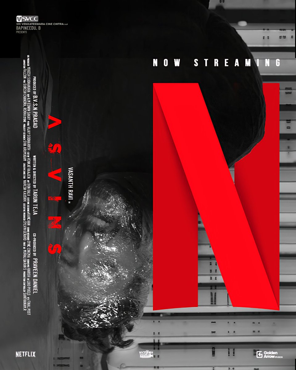 SVCC (@svccofficial) on Twitter photo Experience the bone-chilling horror thriller #ASVINS, now available for streaming on #Netflix
<a href="/SVCCofficial/">SVCC</a> <a href="/BvsnP/">Bvsn Prasad</a> @sakthifilmfctry <a href="/praveen2000/">praveen daniel</a> <a href="/iamvasanthravi/">Vasanth Ravi</a> <a href="/taruntejafilm/">Tarun Teja</a>
<a href="/Vimraman/">Vimala Raman</a> <a href="/immuralidaran/">Muralidaran</a> <a href="/Sarasmenon/">Saraswathi Menon</a> <a href="/GA_StudiosOffl/">Golden Arrow Studios</a> <a href="/udhaya_deep/">Udhaya Deep</a> <a href="/edwinsakaydop/">edwinsakay</a> <a href="/ivijaysiddharth/">Vijay Siddharth</a> Experience the bone-chilling horror thriller #ASVINS, now available for streaming on #Netflix
<a href="/SVCCofficial/">SVCC</a> <a href="/BvsnP/">Bvsn Prasad</a> @sakthifilmfctry <a href="/praveen2000/">praveen daniel</a> <a href="/iamvasanthravi/">Vasanth Ravi</a> <a href="/taruntejafilm/">Tarun Teja</a>
<a href="/Vimraman/">Vimala Raman</a> <a href="/immuralidaran/">Muralidaran</a> <a href="/Sarasmenon/">Saraswathi Menon</a> <a href="/GA_StudiosOffl/">Golden Arrow Studios</a> <a href="/udhaya_deep/">Udhaya Deep</a> <a href="/edwinsakaydop/">edwinsakay</a> <a href="/ivijaysiddharth/">Vijay Siddharth</a>