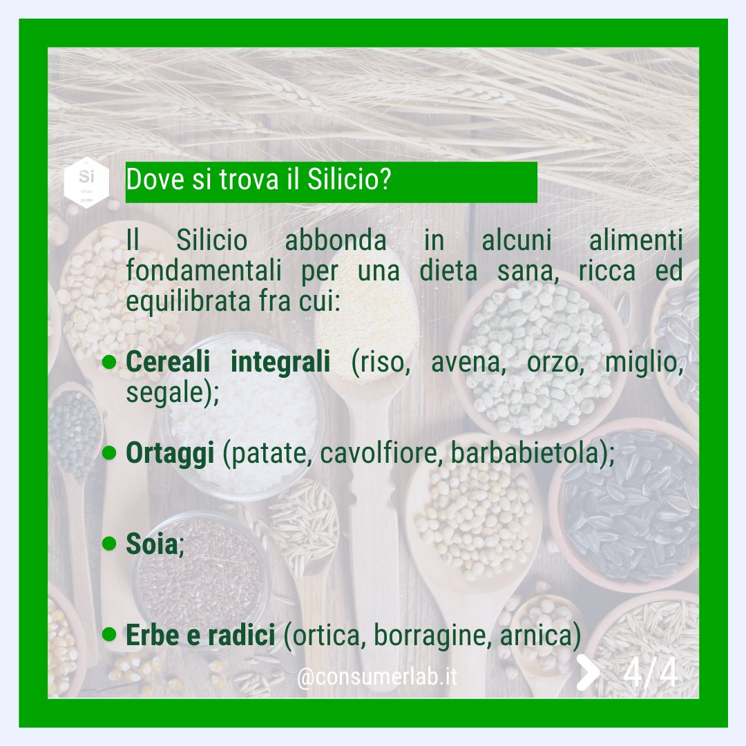 📷 E’ bene introdurre nella nostra #dieta alimenti ricchi di #silicio per favorire il benessere di pelle, capelli e ossa. Si tratta di un minerale abbastanza distribuito nei tessuti e che ha un ruolo biologico nella salute umana.