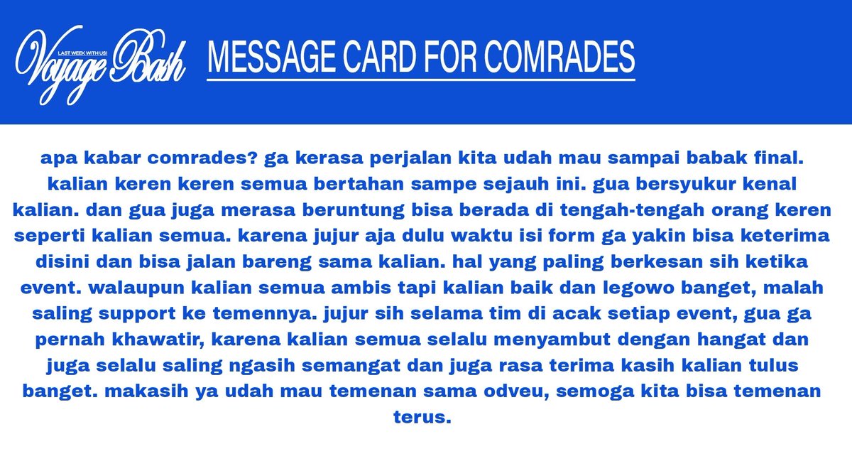 odveuuu's tweet photo. @Beatileaders Untuk comrades tercinta. https://t.co/zZQh9Xz8ew