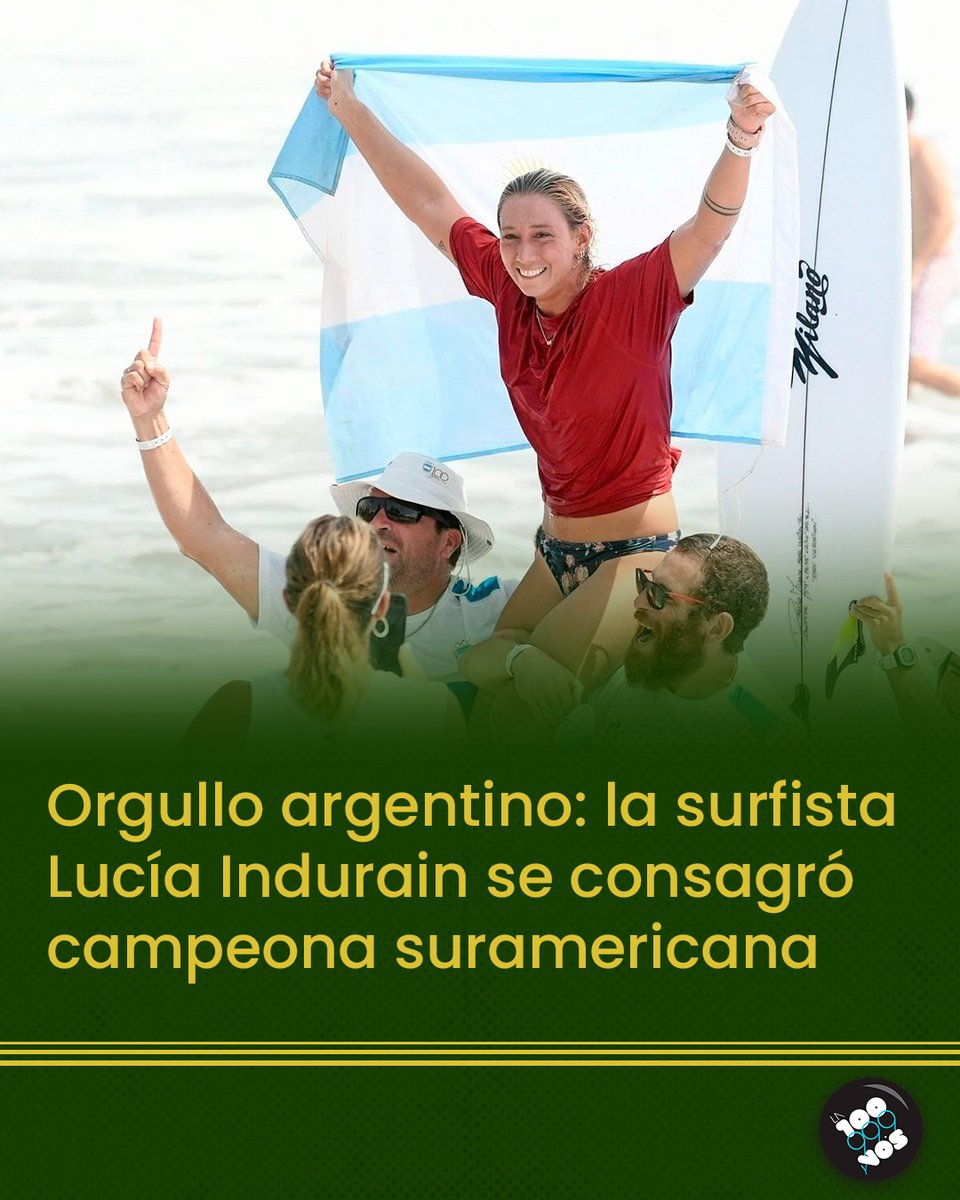 🇦🇷 ¡ORGULLO ARGENTINO! 🥇

🏄🏼‍♀️ La miramarense Lucía Indurain se consagró con el oro en la categoría shortboard en los Juegos Suramericanos de Playa en Santa Marta, Colombia.