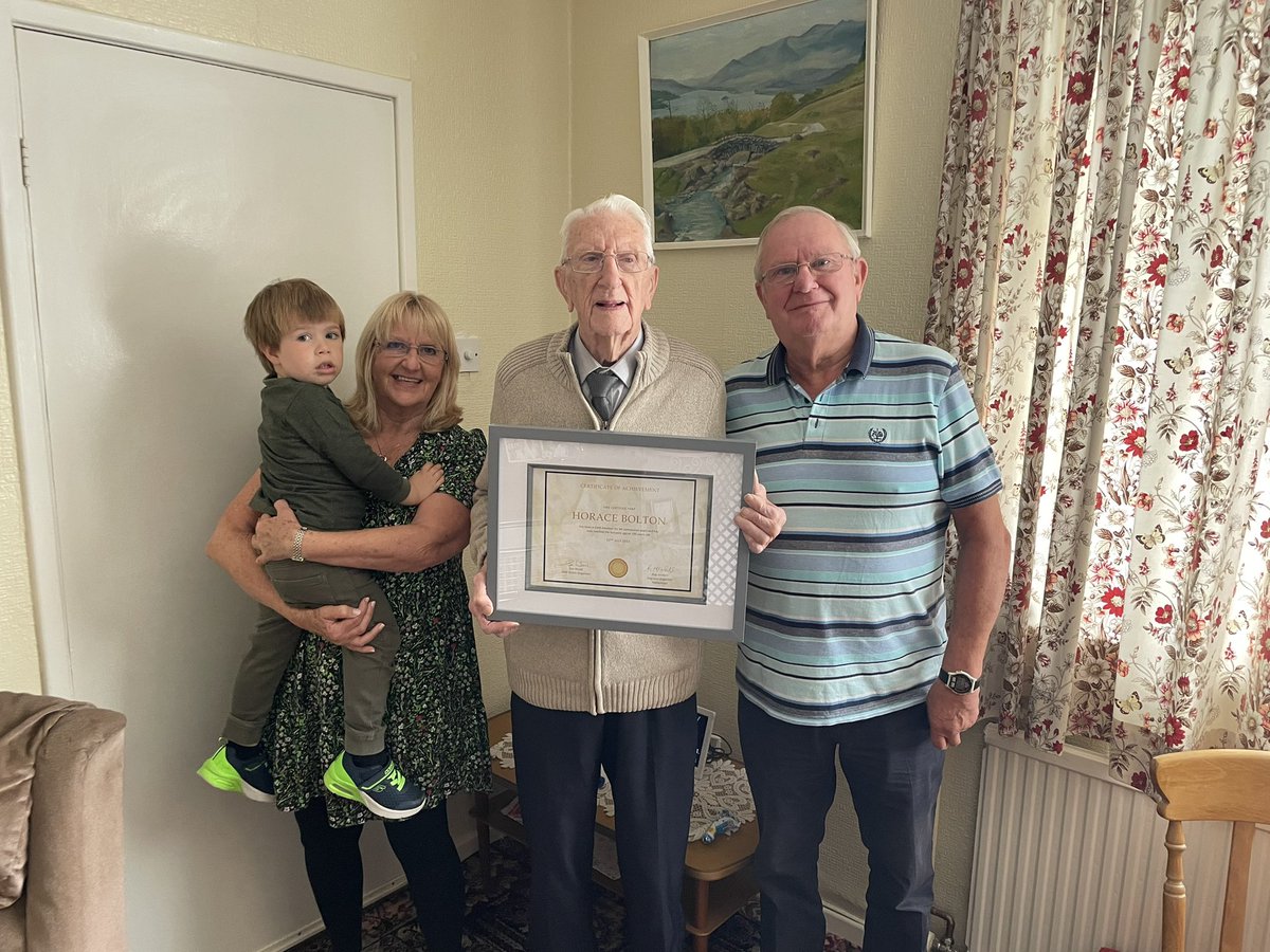 Amazing to meet our member Horace Bolton who will be celebrating his 100th birthday on Saturday and has been a GMB member for an incredible 84 years. Congratulations Horace.