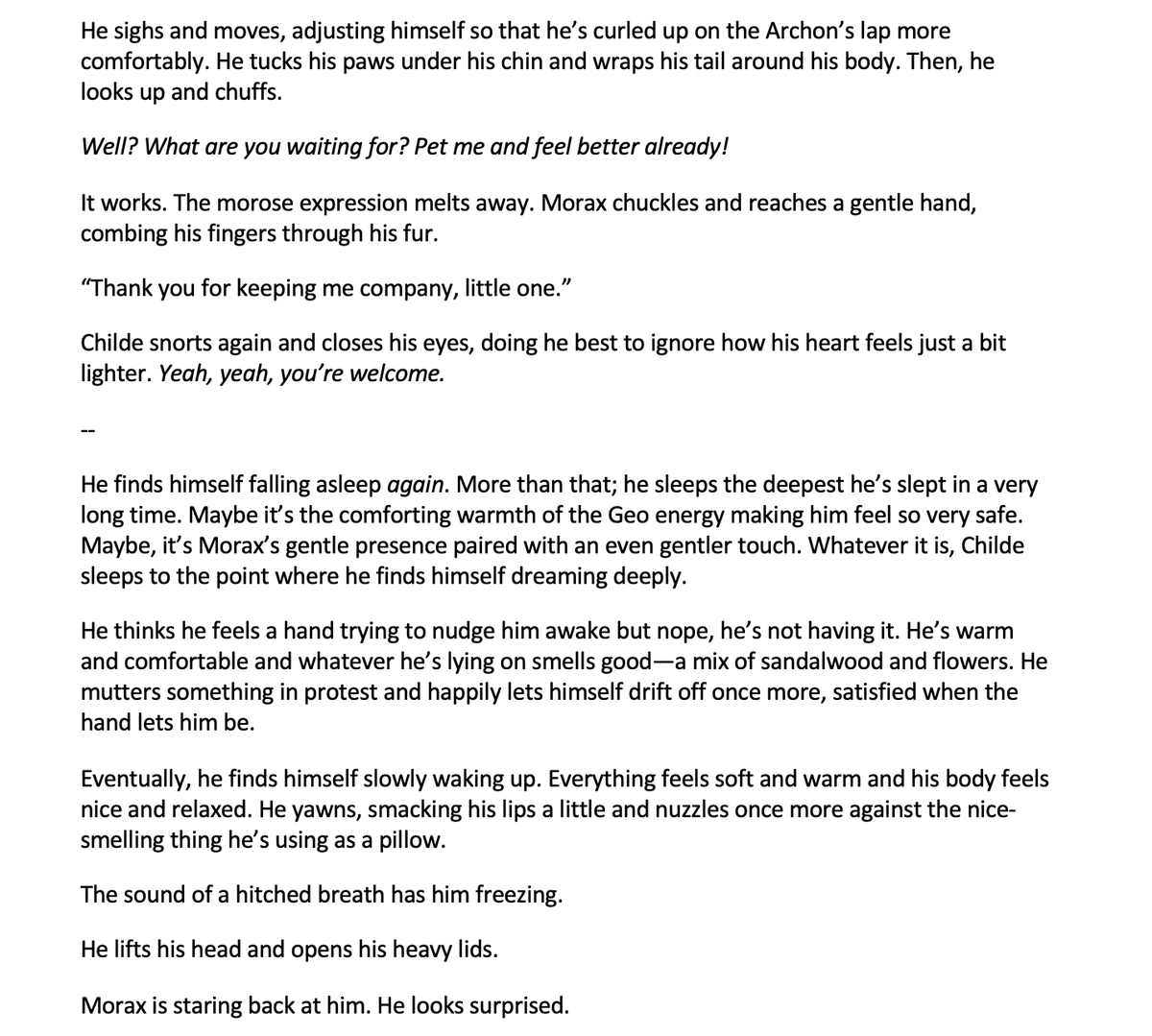 iambgtea's tweet photo. Part 5 of Found Fox! (In which Zhongli finds a murderous little fox roaming the streets of Liyue and accidentally kidnaps it, not knowing he had just nabbed Snezhnaya's Vanguard) #childesbdaybash https://t.co/qwZLNm67DD