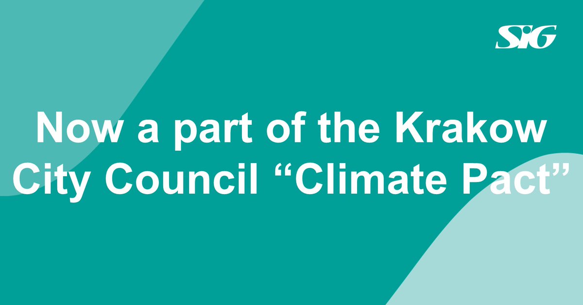 We’re pleased to announce SIG Poland (<a href="/pl_sig/">sig.pl</a>) has joined Krakow City Council's “Climate Pact” programme, pledging to take action to reduce its environmental impact for a more resilient future. 💚