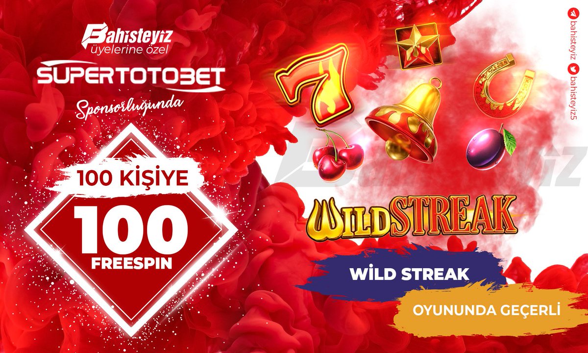 bahisteyiz6's tweet photo. 🔥SÜPERTOTOBET'TEN 100 KİŞİYE 100 FREESPİN

❗Bu Tweeti RT Yap,Fav Yap, #Bahisteyiz Hashtagi ile 5 Arkadaşını Etiketle 

SÜPERTOTOBET Kayıt için👉 https://t.co/eORJAY8P8i

🔗Katılım İçin Tıklayınız👉 https://t.co/86bsnzMJH7

#bahisteyiz #freespin #etkinlik #bonus #süpertotobet https://t.co/RNZJWKR25N