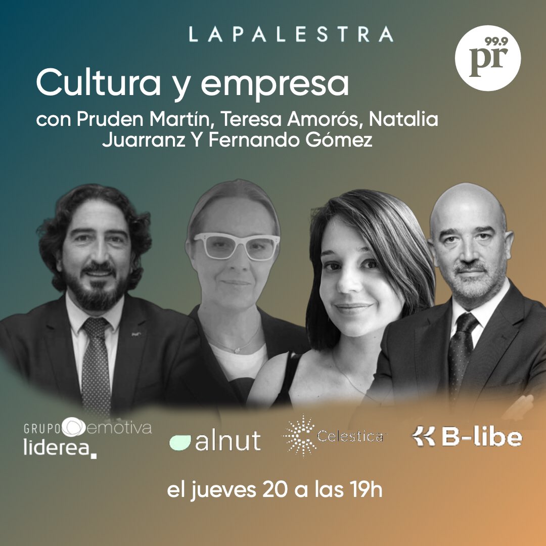 ⚠️Esta tarde tenemos programa especial!
🔊 “Cultura y empresa”
🎙️  Cómo siempre con <a href="/JosecaArnau/">Joseca</a>