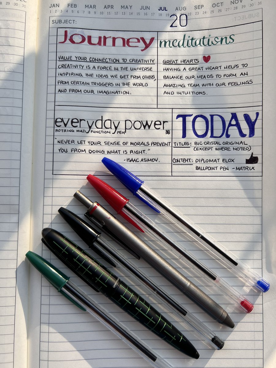 #morningritual

#journey
#meditations
#everydaypower

#diplomatpens
#bicpens

Thanks to Andrew at House of Fine Writing for the chat about quality pens and paper. 🖊️ 

houseoffinewriting.com