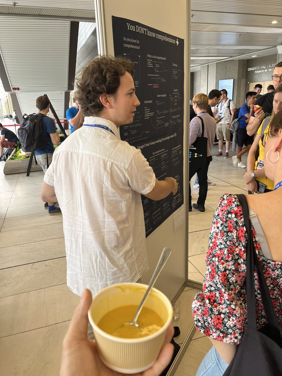 I'm enjoying the food for my body while listening to food for thought at <a href="/mathsppblog/">Rodrigo 🐍🚀</a> poster session at #europython