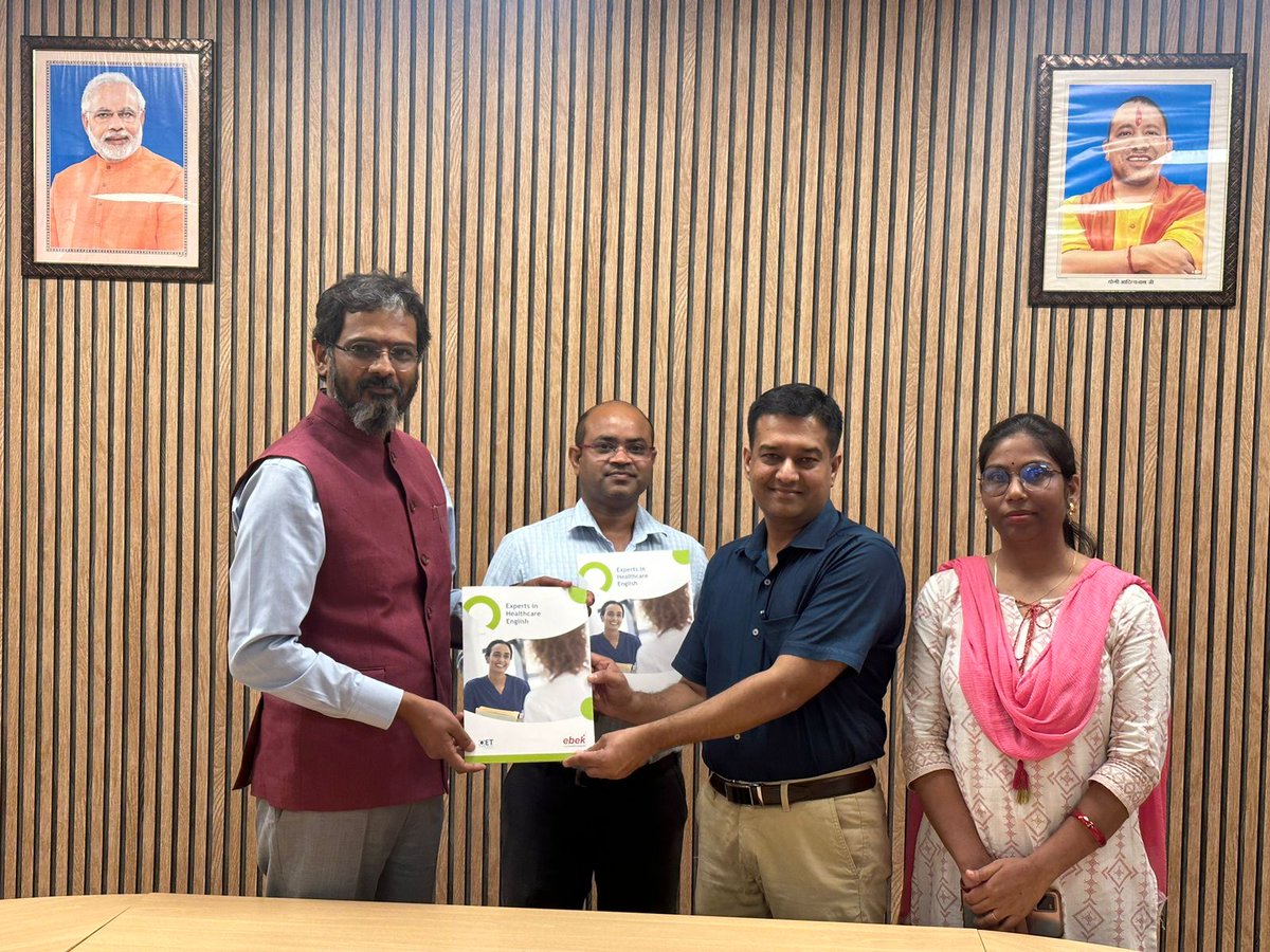 MeUPGovt's tweet photo. मिशन निरामया: के अंतर्गत MLB पैरामेडिकल कॉलेज झांसी, के बढ़ते कदम। झाँसी के सभी नर्सिंग व् पैरामेडिकल कॉलेज छात्रों के अंग्रेजी प्रशिक्षण के लिए OET @OETOfficial ऑस्ट्रेलिया के भारत में सबसे बड़े पार्टनर Ebek के साथ करार। Ebek @ebekindia ने बताया ऐतिहासिक कदम, भारत में पहली बार किसी सरकारी मेडिकल कॉलेज के साथ किया करार।

#MeUP #MedicalEducation #NursingEducation #CareerCounselling #UttarPradesh #NewIndia #Healthcare #MedicalRevolution #MedicalSector #MissionNiramaya #Nursing #Paramedical