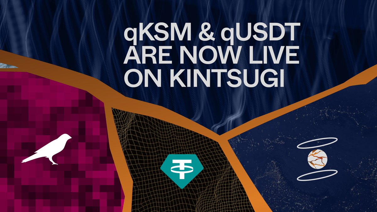 Kintsugi #BTC (@kintsugi_btc) on Twitter photo Great News! π
Following the passing of Referendum 118, qKSM & qUSDT are now available on the <a href="/kintsugi_btc/">Kintsugi #BTC</a> DeFi Hub.
This is a BIG step forward in our mission to scale DeFi for Bitcoin and will be soon launched on Interlay.
For more info check π§΅π
x.com/InterlayHQ/staβ¦ Great News! π
Following the passing of Referendum 118, qKSM & qUSDT are now available on the <a href="/kintsugi_btc/">Kintsugi #BTC</a> DeFi Hub.
This is a BIG step forward in our mission to scale DeFi for Bitcoin and will be soon launched on Interlay.
For more info check π§΅π
x.com/InterlayHQ/staβ¦