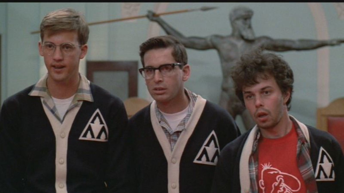 landofthe80s's tweet photo. Lewis Skolnick and his group of "nerds” hit the big screen today in 1984 as "Revenge of the Nerds" debuted in theatres. #80s #80smovies #1980s https://t.co/PZyhURP3Rv