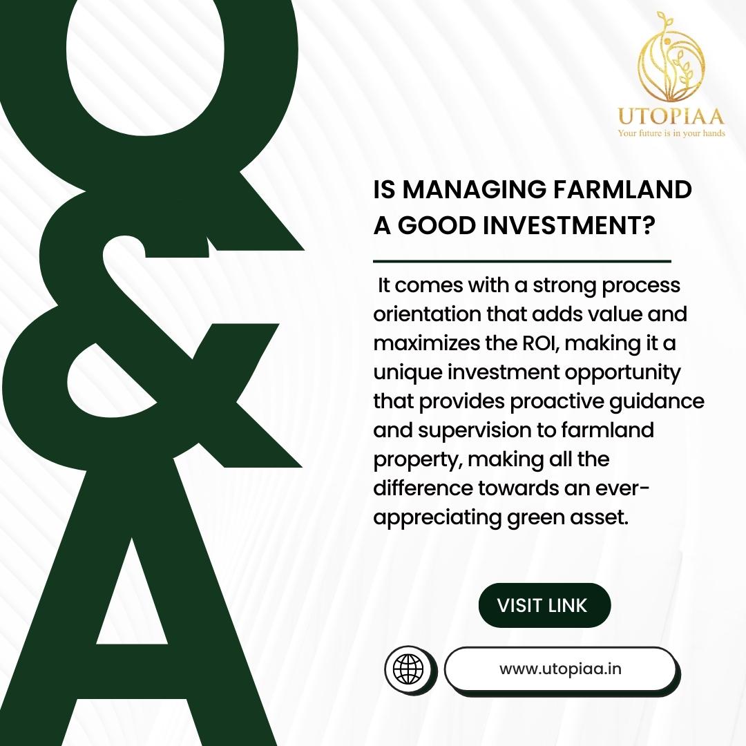 indutopiaa's tweet image. "Q&amp;amp;A: Is Managed Farmland a Good Investment?
Absolutely! Utopiaa Managed Farmland offers a smart investment with sustainable practices, expert management, and increasing demand for organic produce, it's a win-win situation.
#SustainableInvestment #ProfitableReturns #Utopiaa