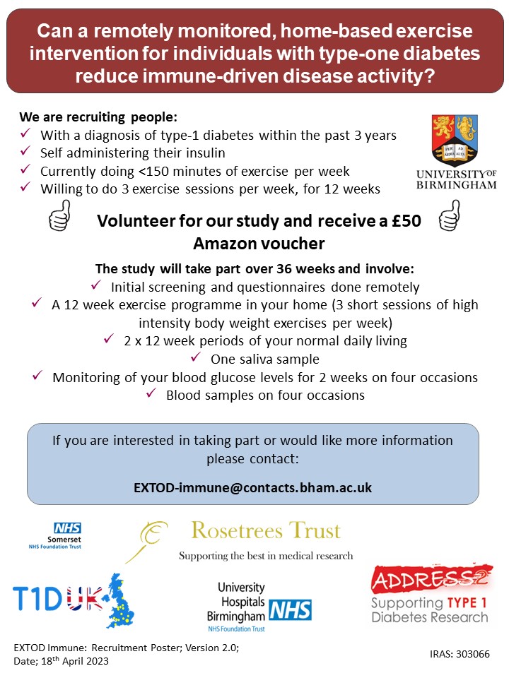 A new opportunity to take part in research. If you are interested in taking part of would like more information then please email the address in the poster.