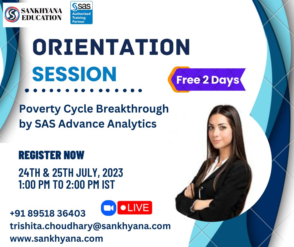 sankhayana's tweet image. Spread the word and tag your friends who may be interested in this orientation!
**Dates:** 24th & 25th July 2023
**Timing:** 01:00 PM - 02:00 PM IST
forms.gle/unZWPrKnrbSRJ3…
#DataScienceOrientation #DataScienceForBeginners #DataDrivenInsights #DataAnalytics
