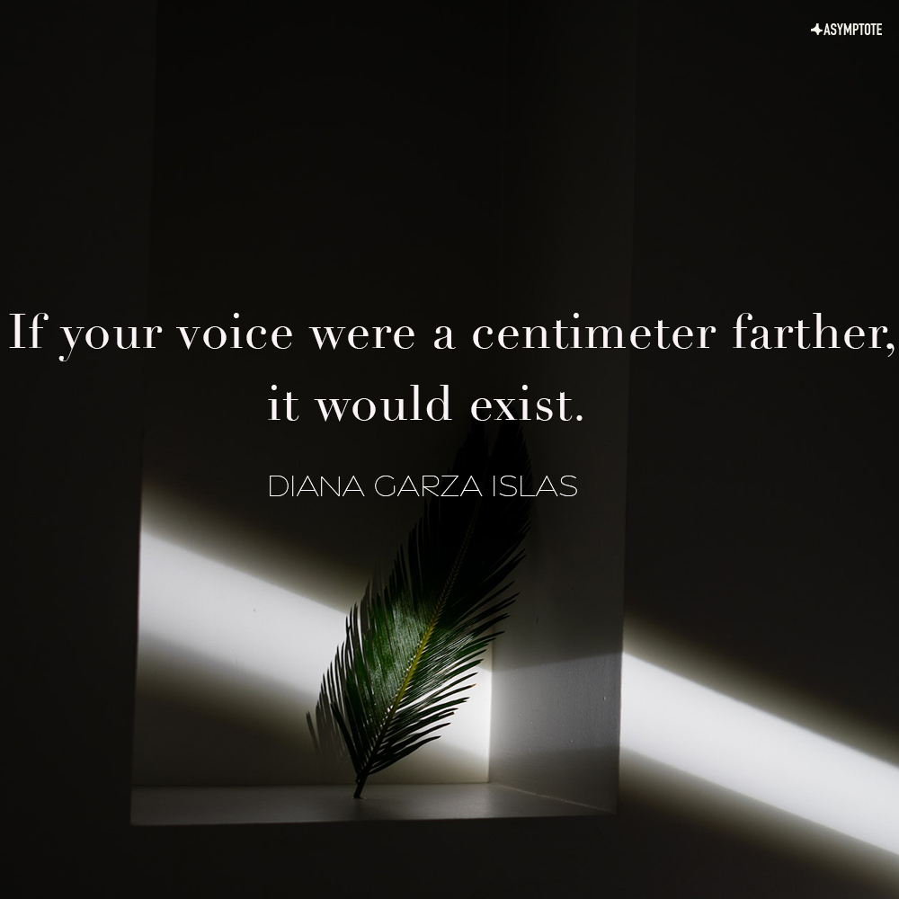 asymptotejrnl's tweet image. Diana Garza Islas spins a dizzying web of sense and non-sense in “Black Box Named Like to Me,” translated with aplomb by Cal Paul.

Among the highlights from the latest Asymptote, savor these lines from the vanguard of Mexican poetry: tinyurl.com/ym6nwsp5
@uglyducklingprs