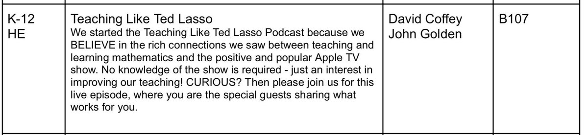 LikeLasso's tweet photo. #miched Today is the day! #TeachingLikeTedLasso is LIVE at #MCTMConference. Curious? Stop by B107 at 12:30 and be a part of the podcast. https://t.co/7thoGNEHz4