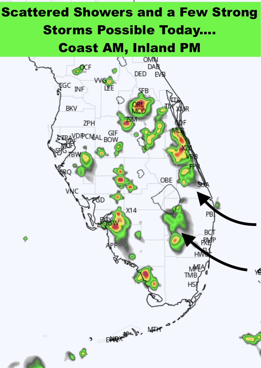 The Heat Advisory for Palm Beach County has been extended until Sunday at 8pm.

Scattered showers and a few thunderstorms are possible near the coast this morning, and then showers and a few strong storms are possible mainly inland this afternoon. https://t.co/RmIzl396EH