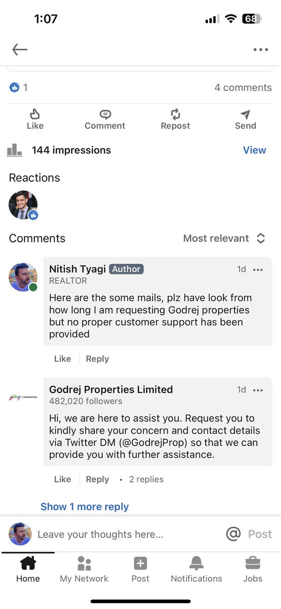 nitishb17142033's tweet photo. @GodrejProp   @ETNewsUpdates @FightForRERAInd  Already shared but not resolved yet.  See How godrej  support there customers are the best example here https://t.co/qHwCKs4lQm